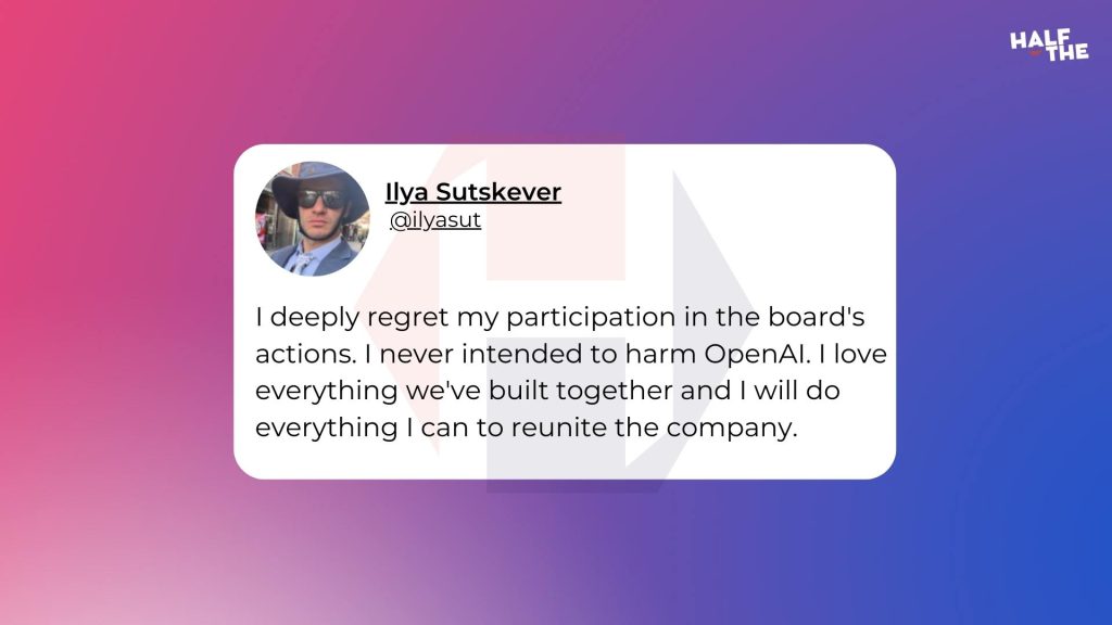 Ilya Sutskever Expresses Regret Over OpenAI Board Decisions Amidst Employee Backlash