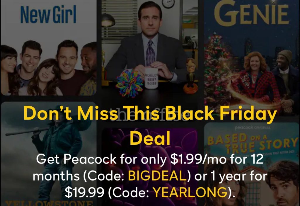Peacock Black Friday Offer: $20 for One Year of Premium! HalfofThe