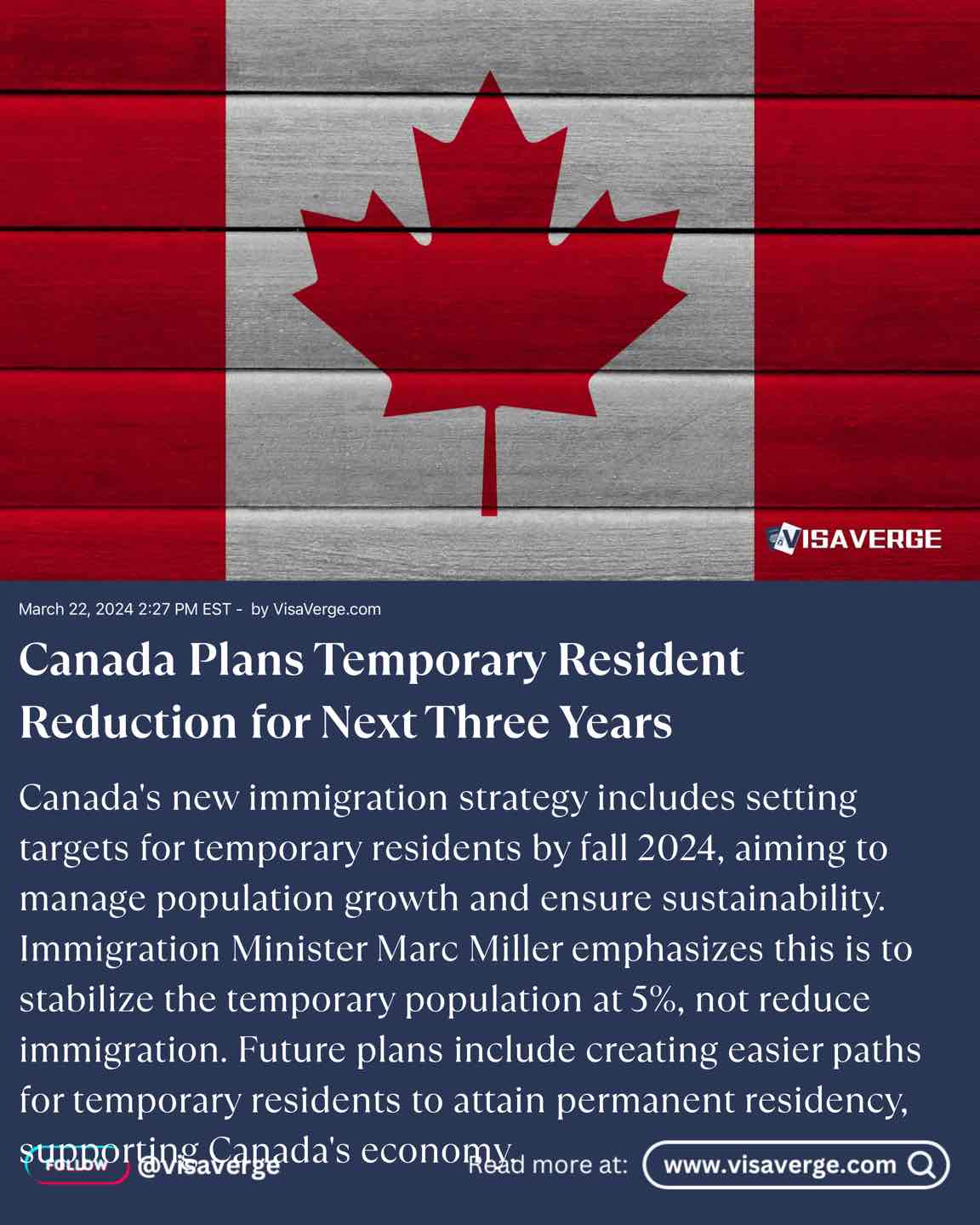 Canada Plans Temporary Resident Reduction for Next Three Years