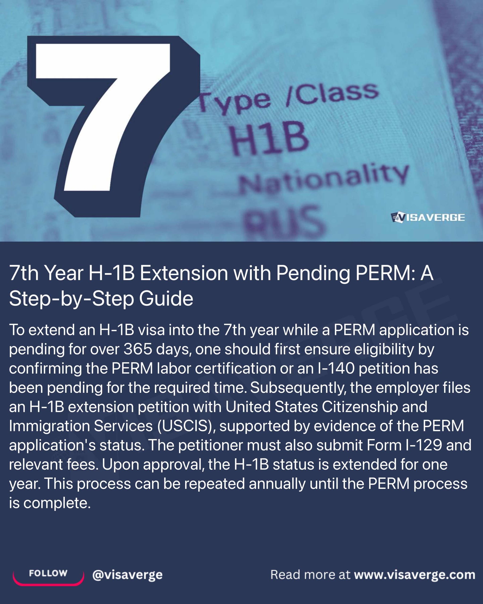 7th Year H-1B Extension with Pending PERM: A Step-by-Step Guide