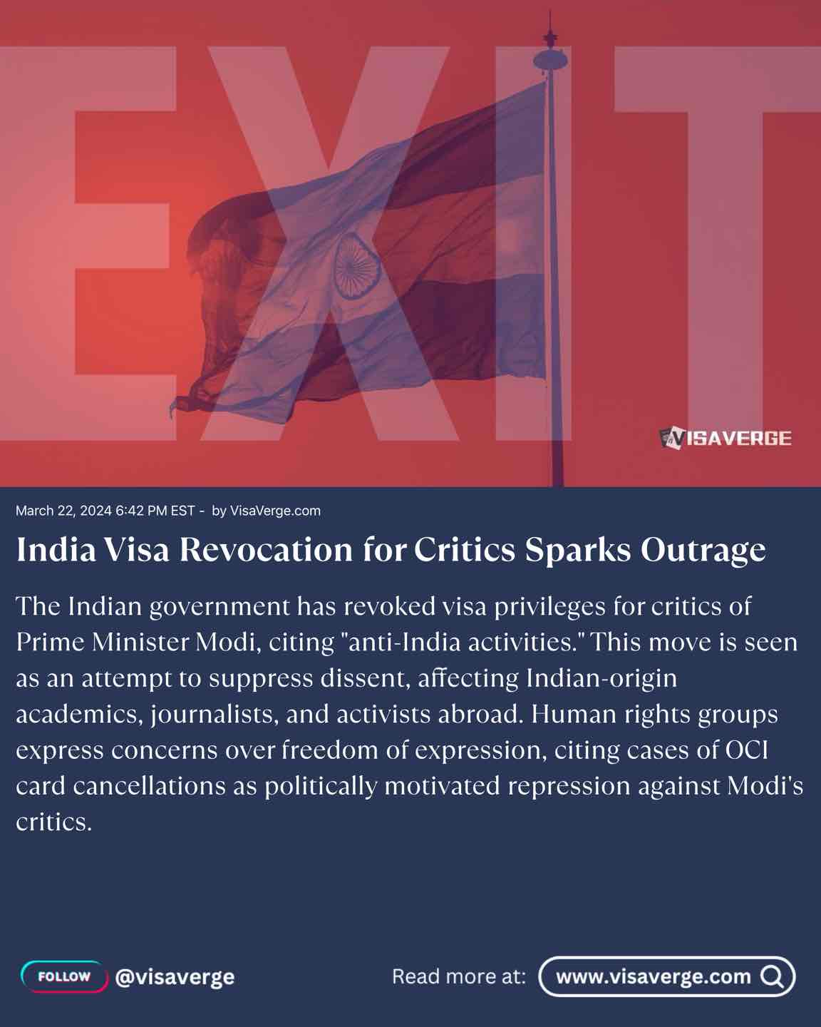 India Visa Revocation for Critics Sparks Outrage