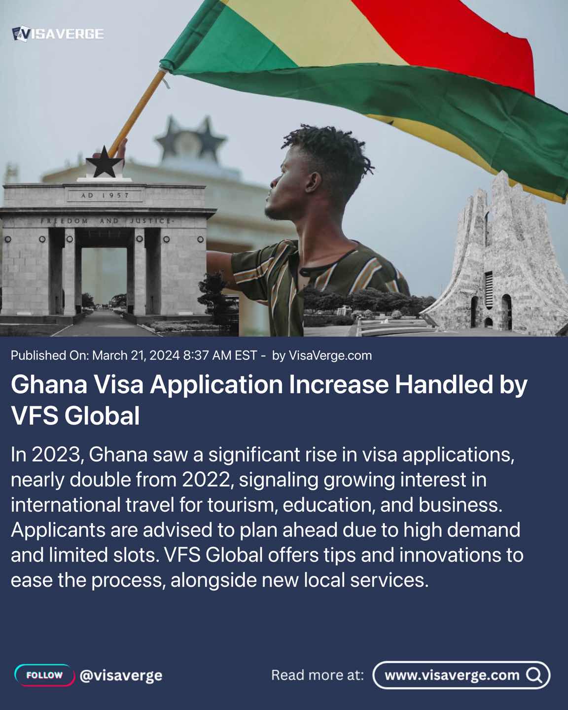 Aumento en las Solicitudes de Visa de Ghana Manejado por VFS Global