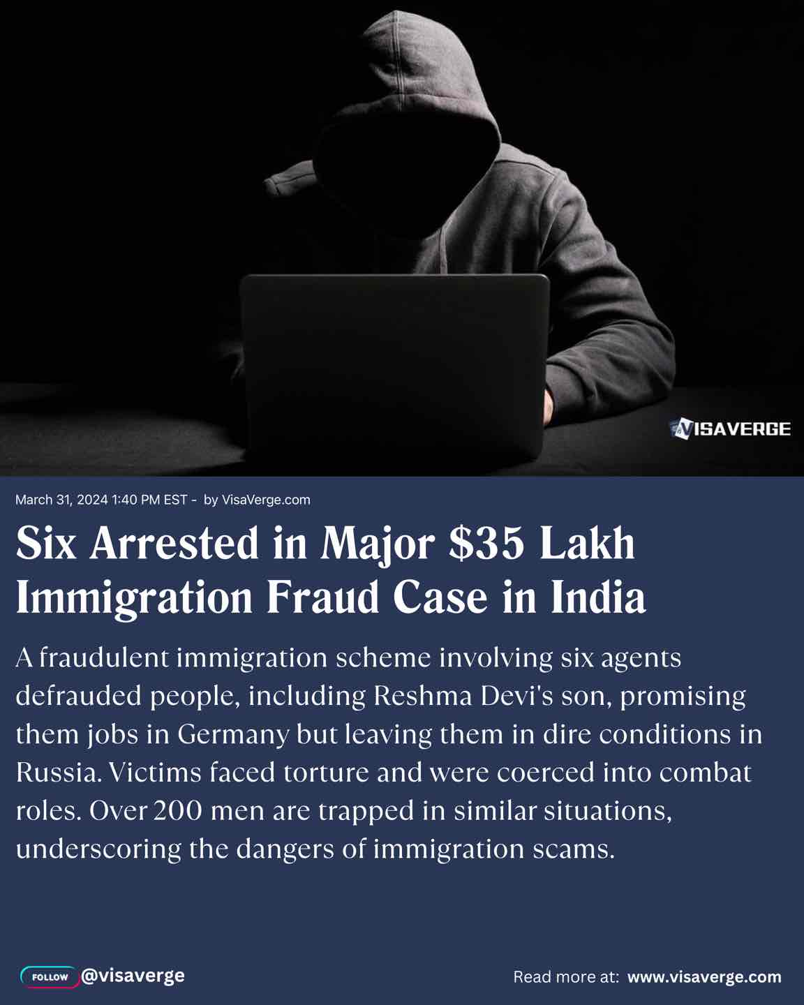 Six Arrested in Major $35 Lakh Immigration Fraud Case in India