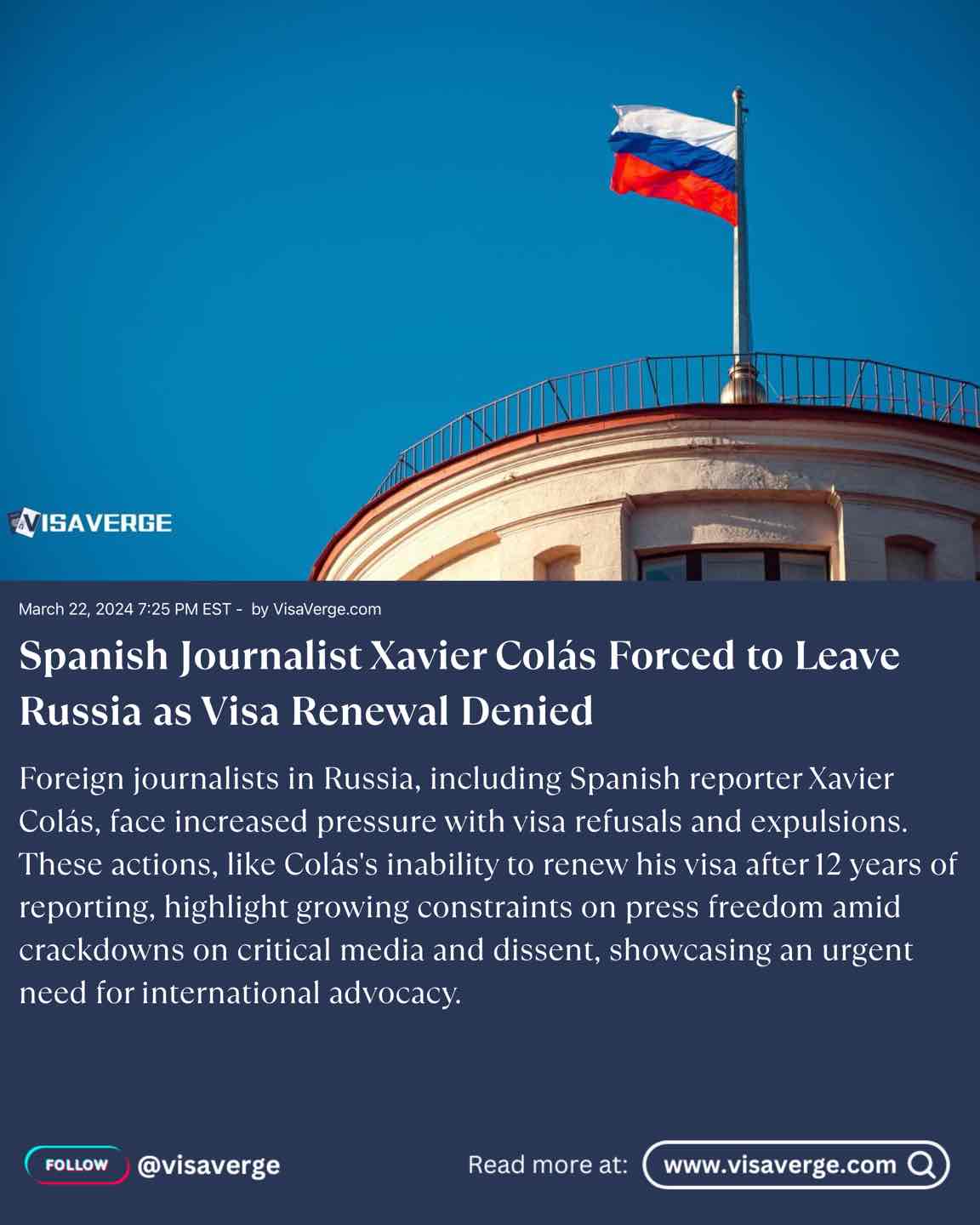 Periodista Español Xavier Colás Obligado a Dejar Rusia Tras Rechazo de Renovación de Visa Periodista Español Xavier Colás Obligado a Dejar Rusia Tras Rechazo de Renovación de Visa