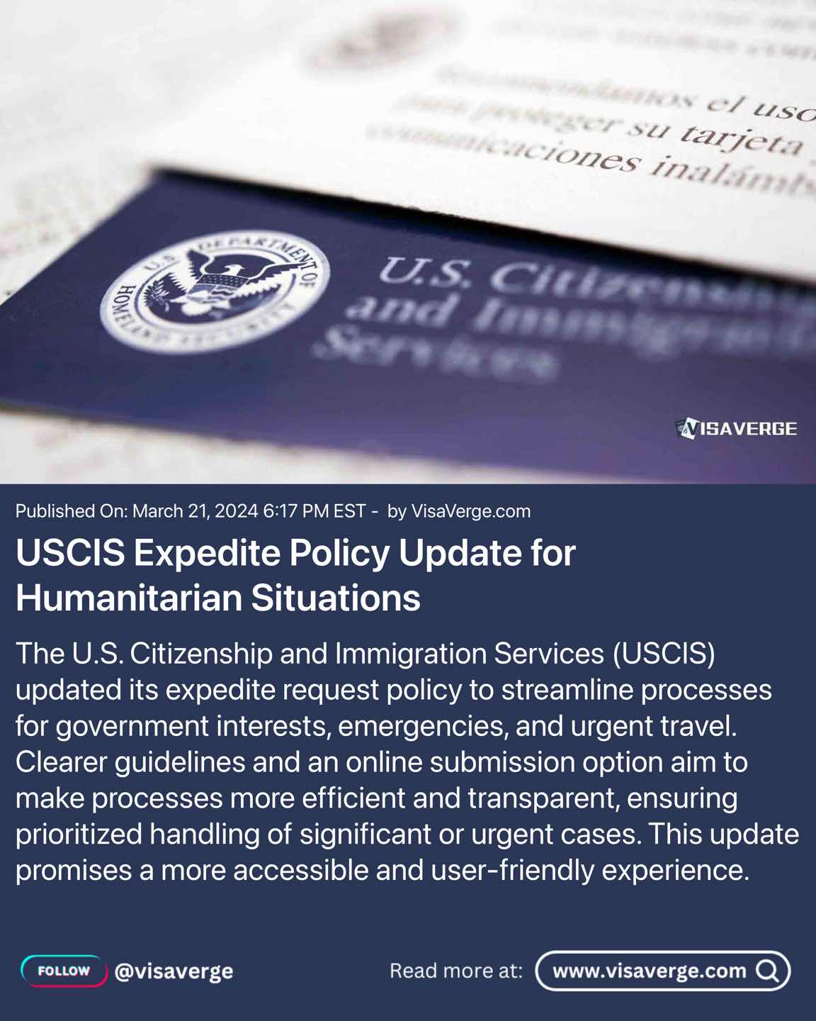 USCIS Expedite Policy Update for Humanitarian Situations