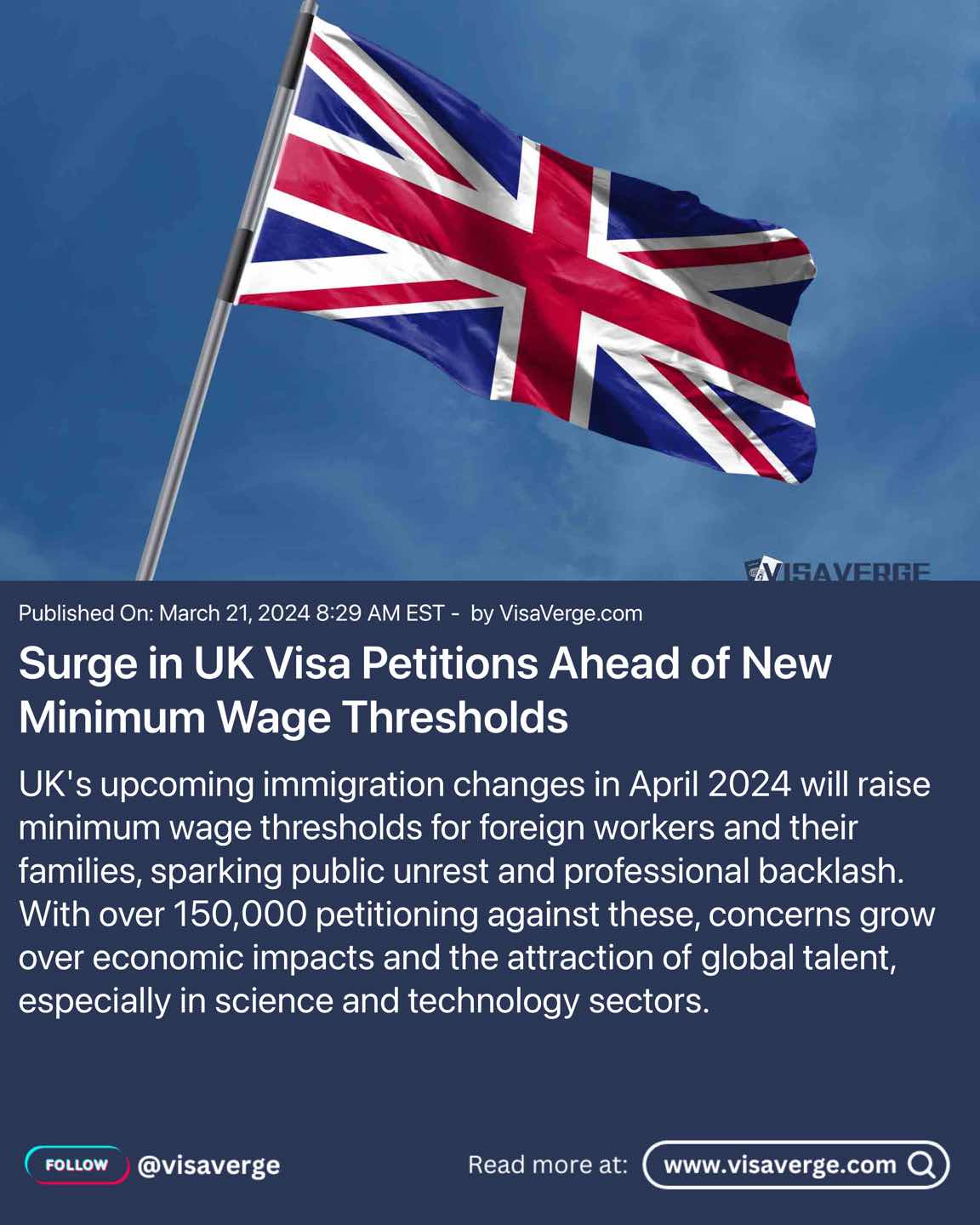 Surge in UK Visa Petitions Ahead of New Minimum Wage Thresholds