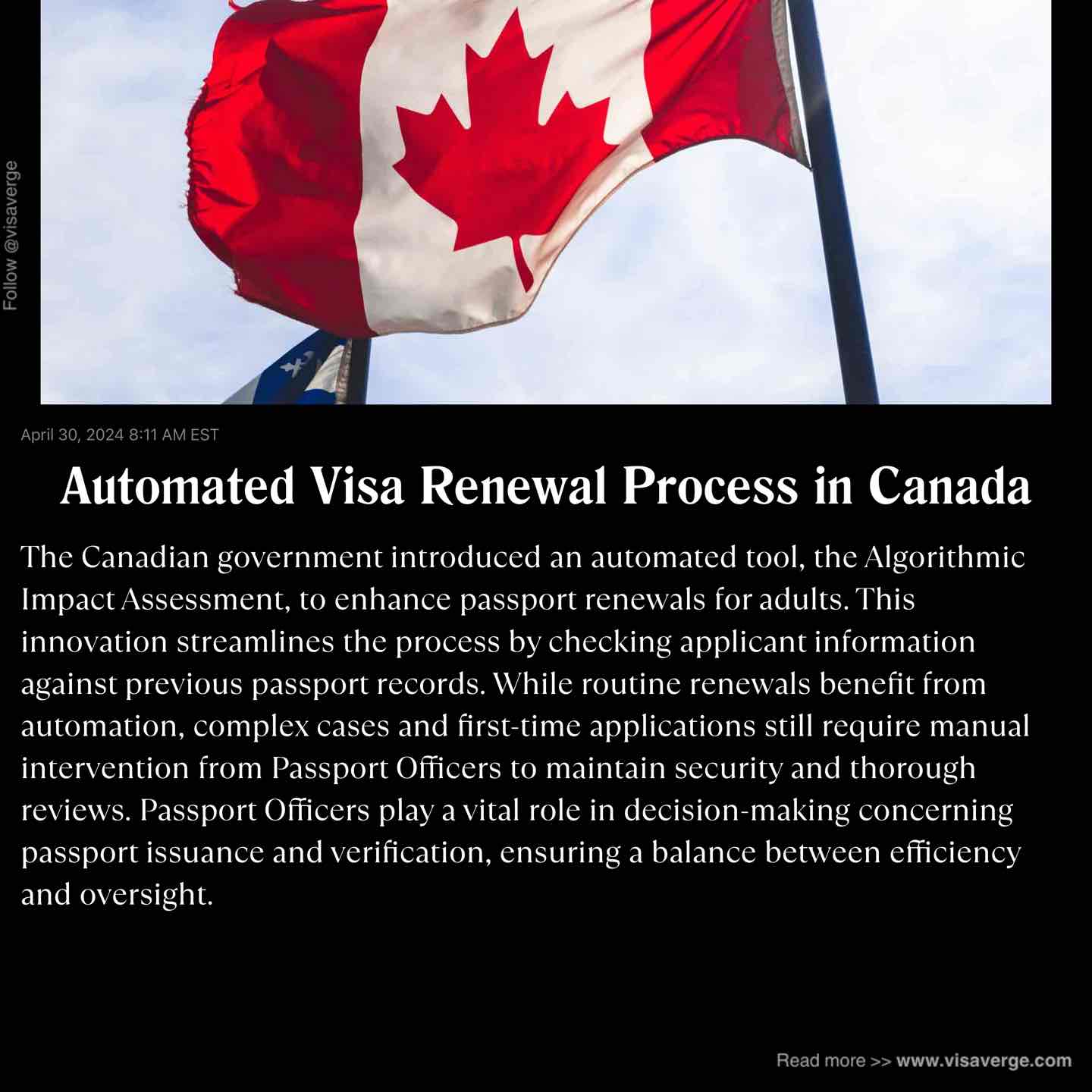 Automated Visa Renewal Process in Canada