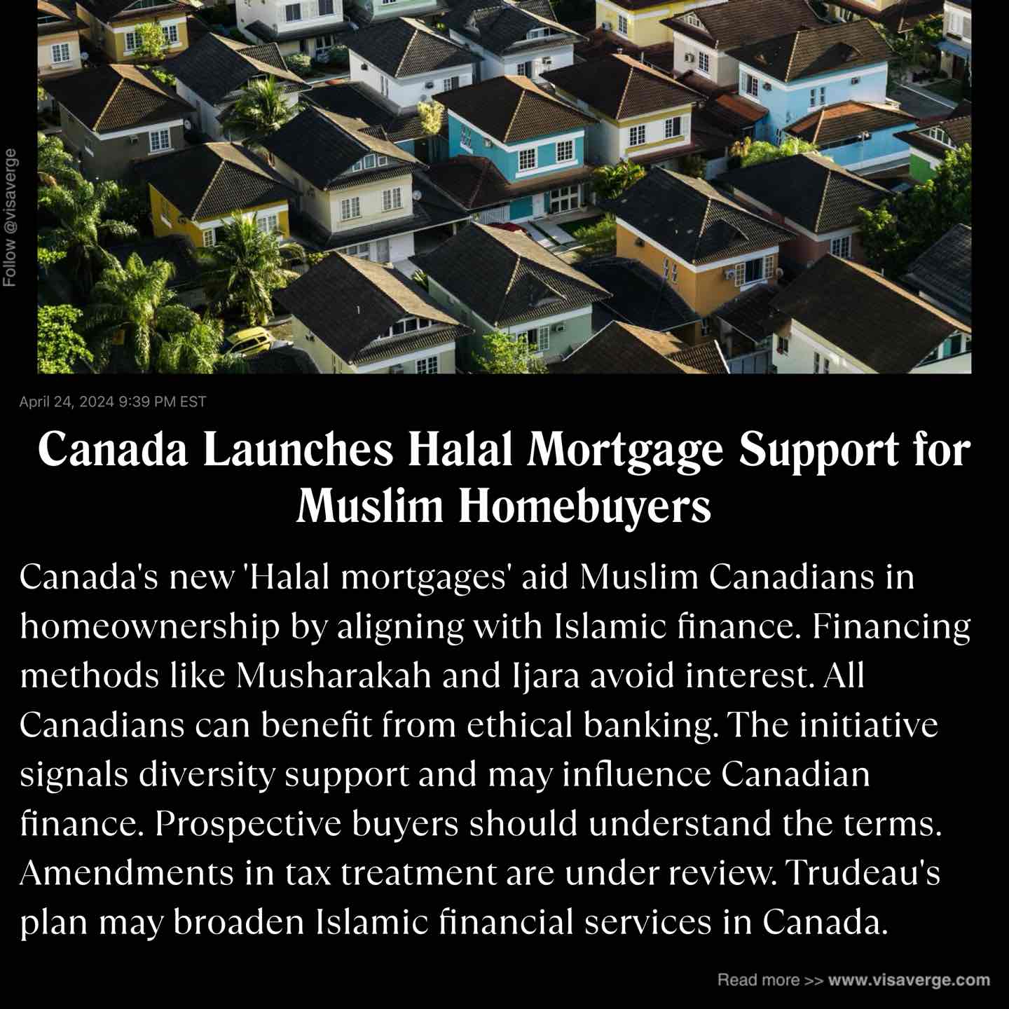 Canada Launches Halal Mortgage Support for Muslim Homebuyers Canada Launches Halal Mortgage Support for Muslim Homebuyers