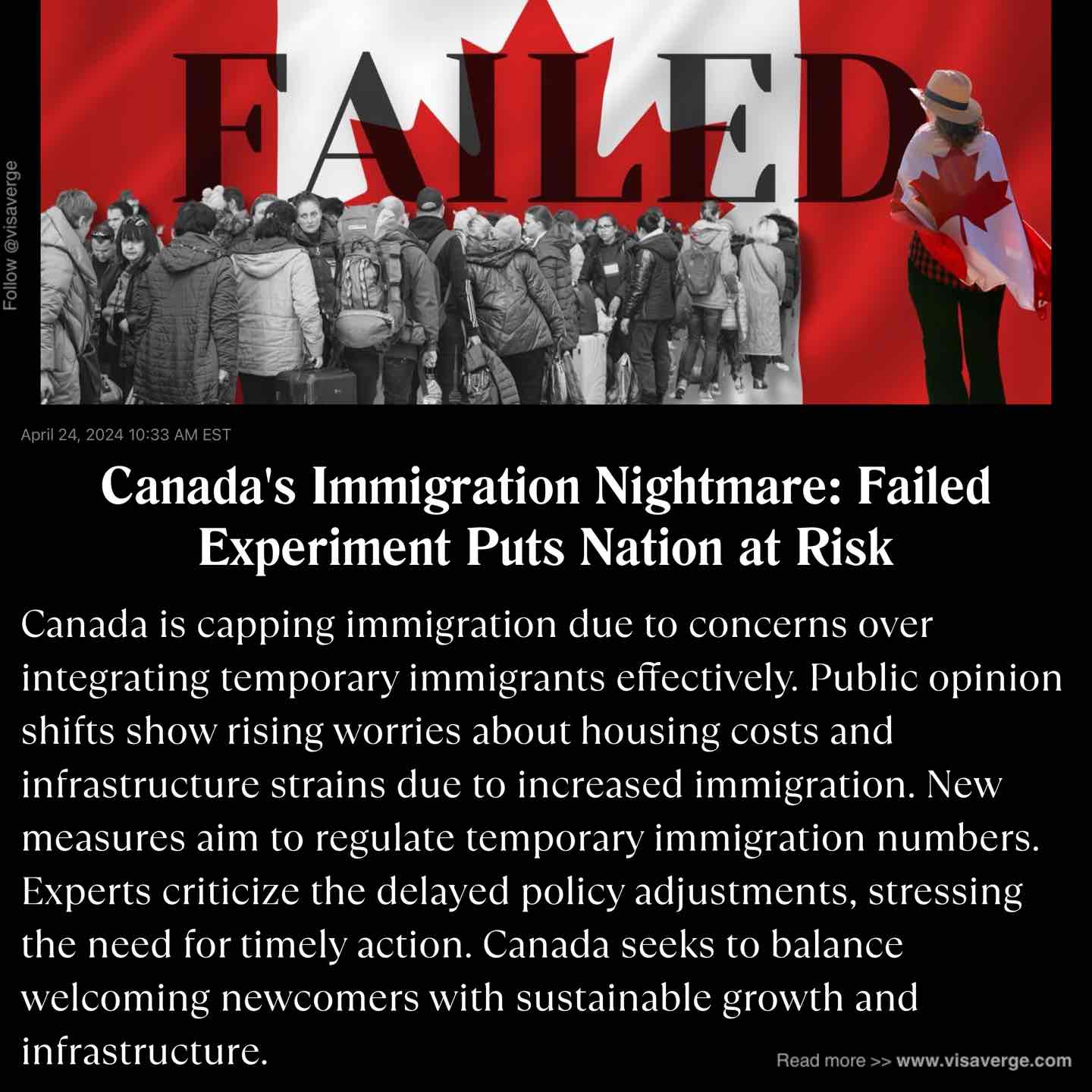 Canada's Immigration Nightmare: Failed Experiment Puts Nation at Risk Canada's Immigration Nightmare: Failed Experiment Puts Nation at Risk