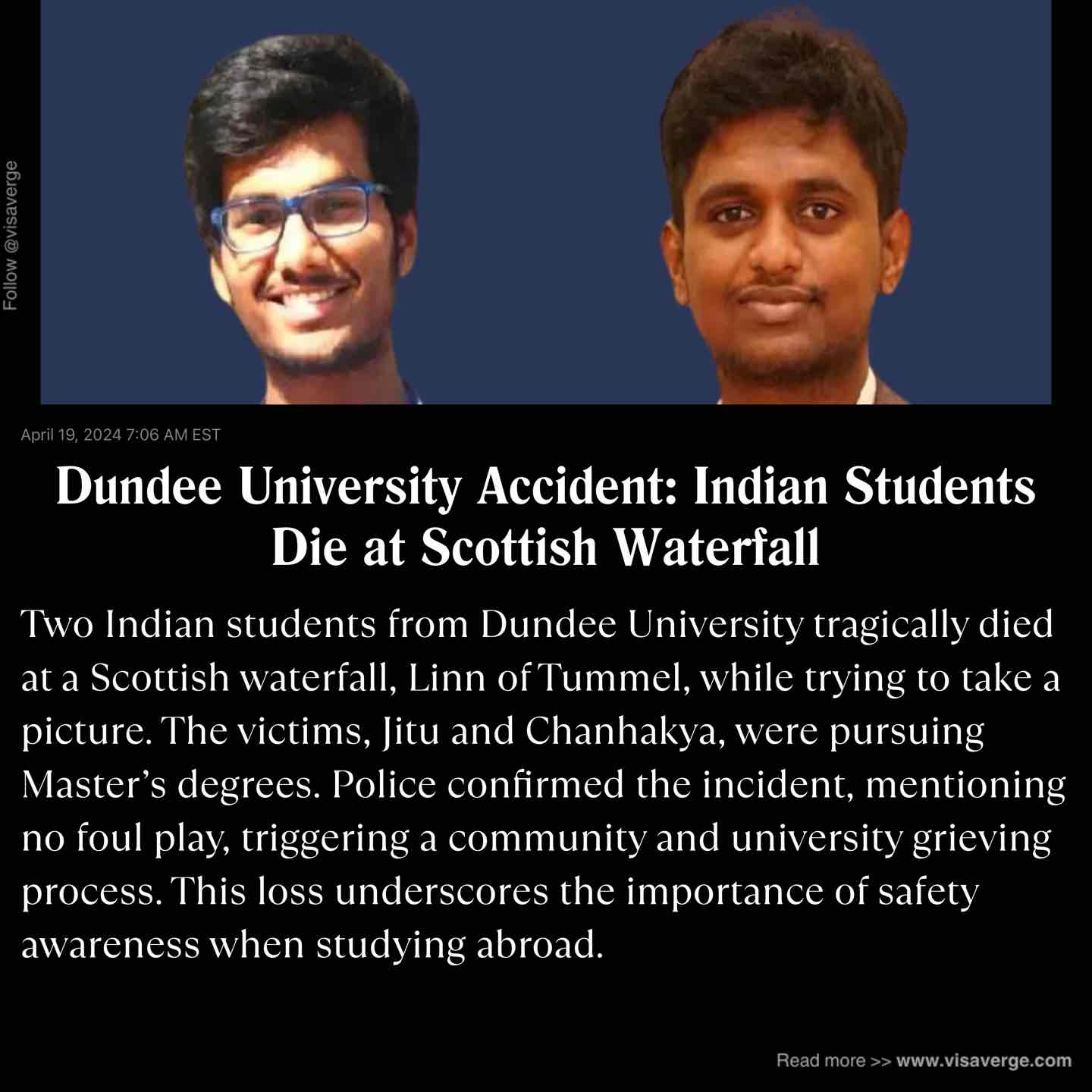 Dundee University Accident: Indian Students Die at Scottish Waterfall