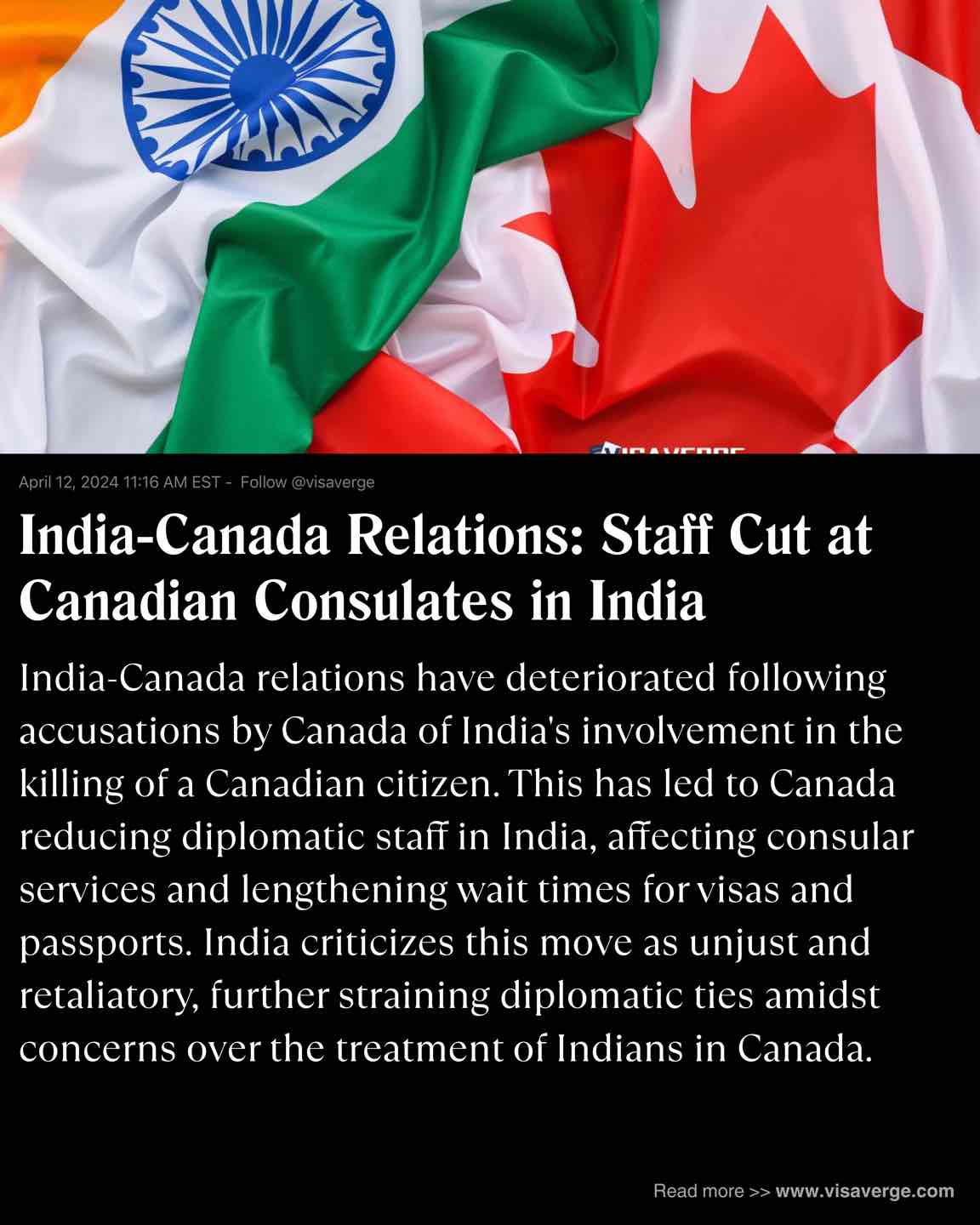 India-Canada Relations: Staff Cut at Canadian Consulates in India