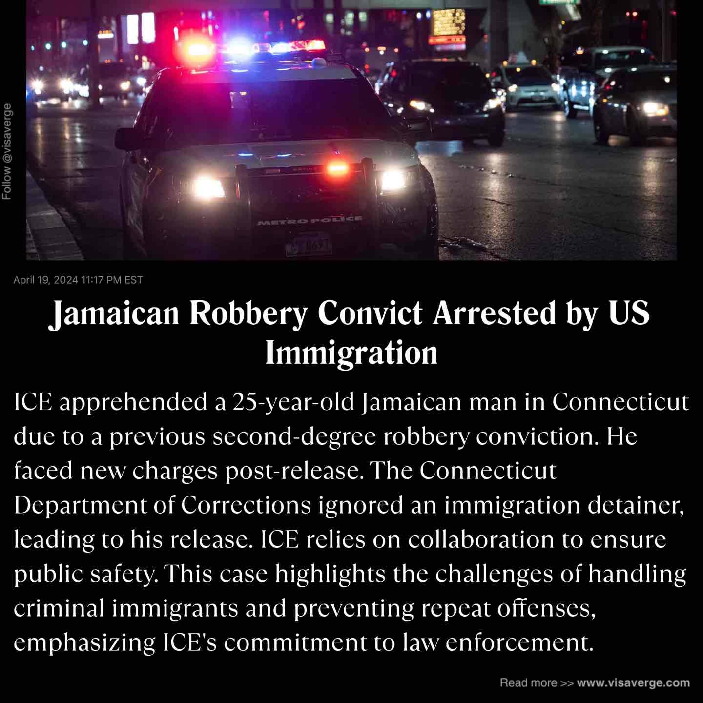 Jamaican Robbery Convict Arrested by US Immigration Jamaican Robbery Convict Arrested by US Immigration