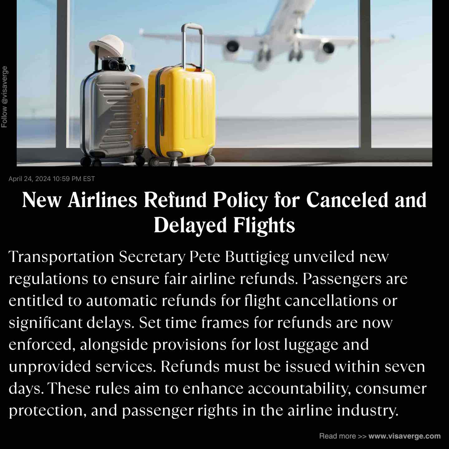 New Airlines Refund Policy for Canceled and Delayed Flights