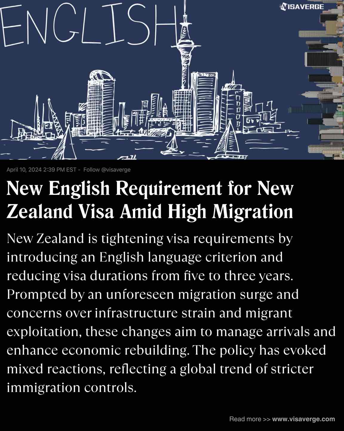 New English Requirement for New Zealand Visa Amid High Migration