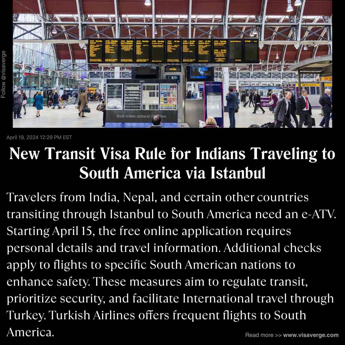 New Transit Visa Rule for Indians Traveling to South America via Istanbul