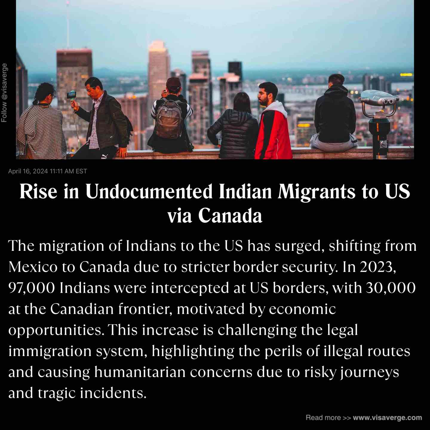 Rise in Undocumented Indian Migrants to US via Canada