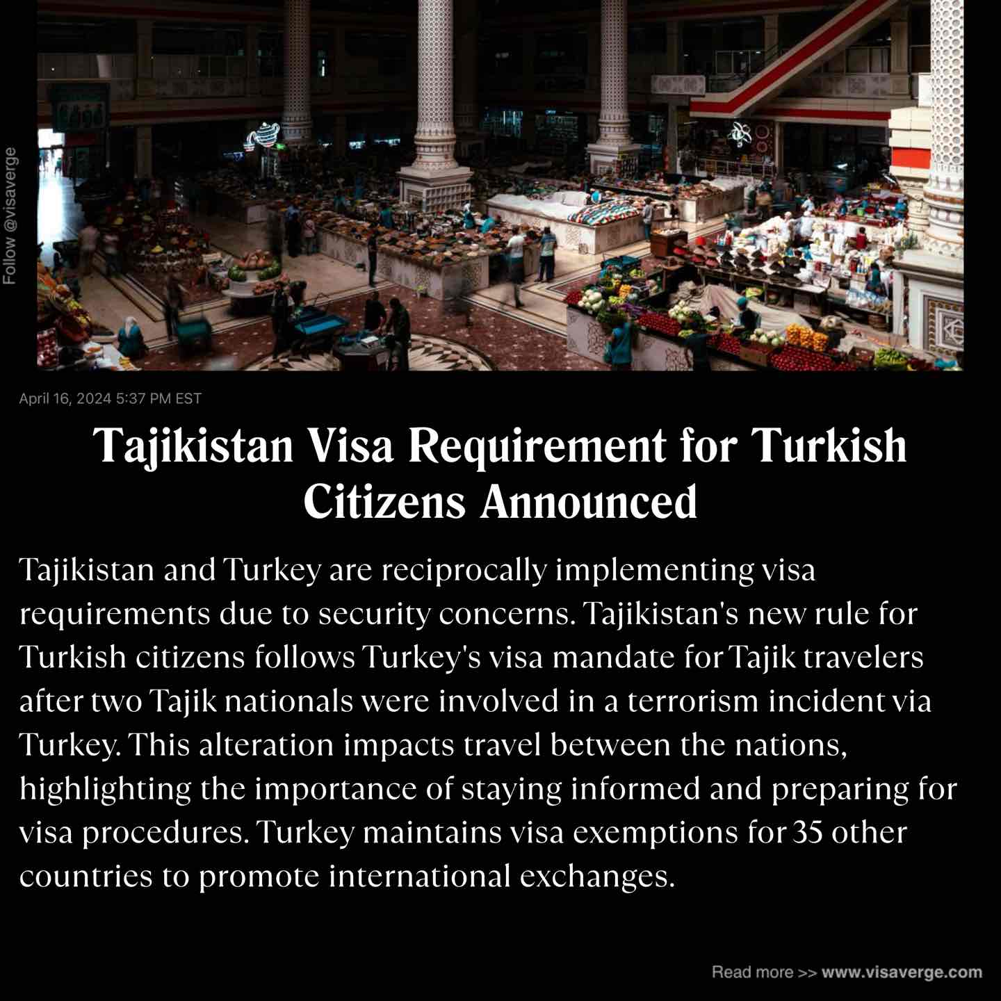 Tajikistan Visa Requirement for Turkish Citizens Announced