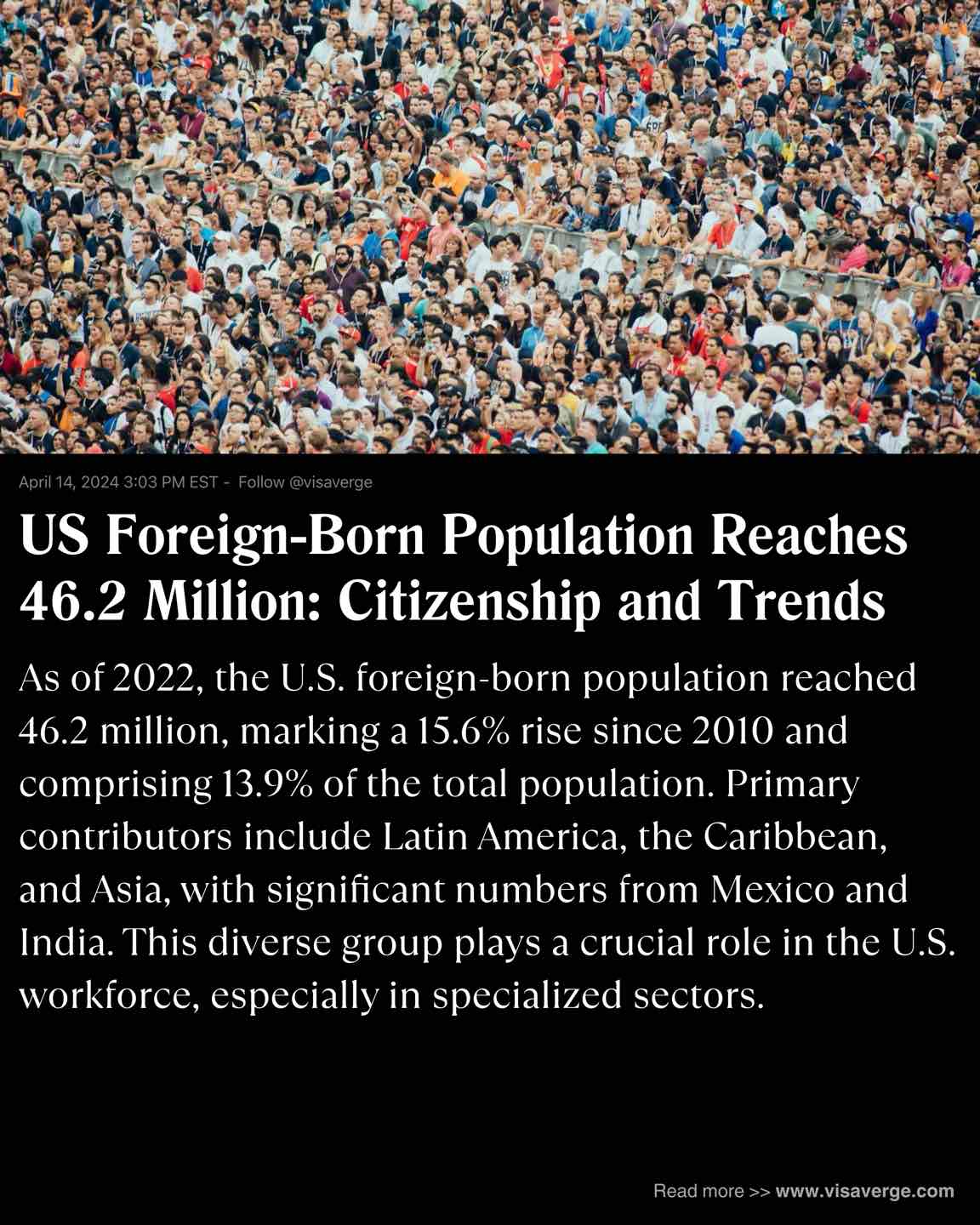 US Foreign-Born Population Reaches 46.2 Million: Citizenship and Trends