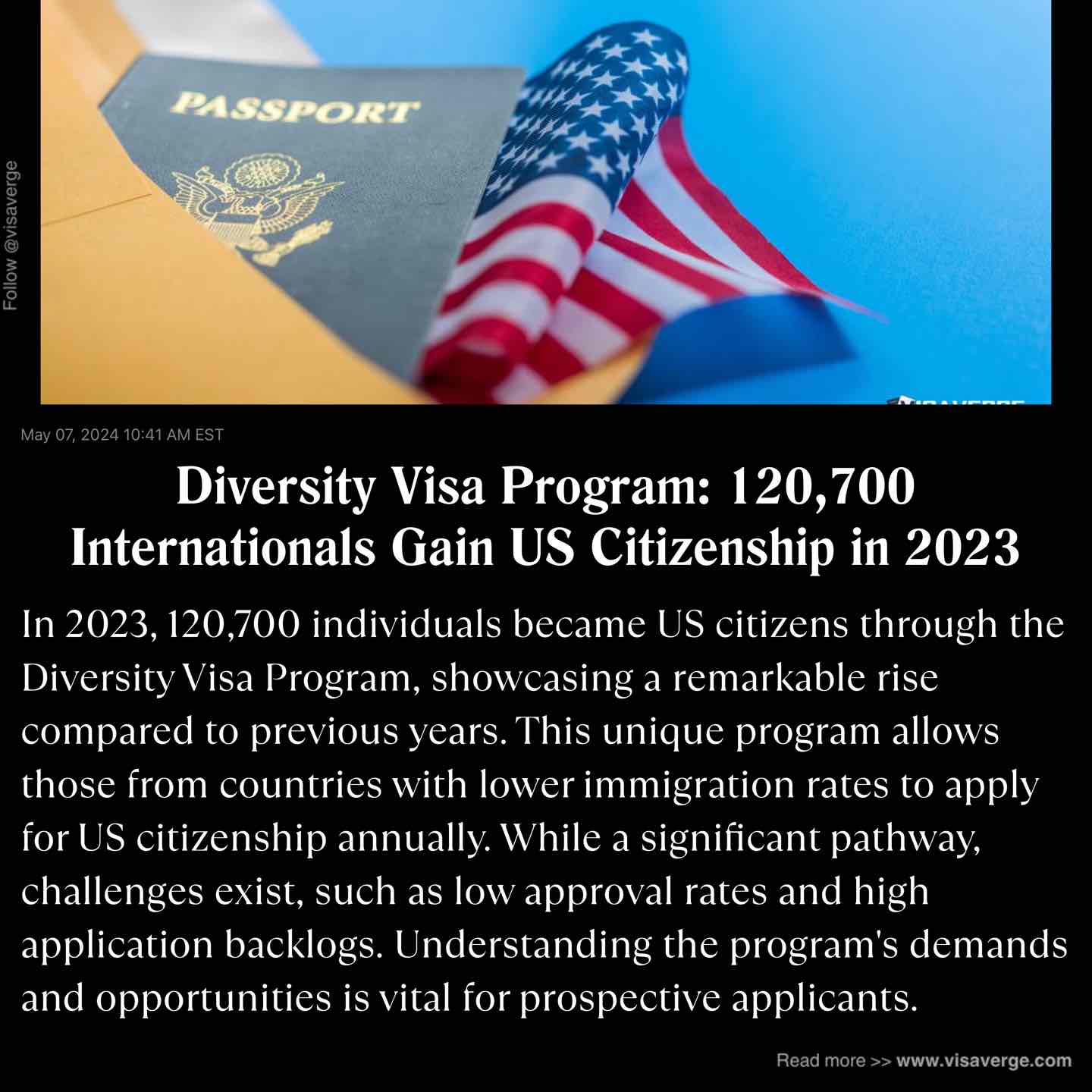 Diversity Visa Program: 120,700 Internationals Gain US Citizenship in 2023 Diversity Visa Program: 120,700 Internationals Gain US Citizenship in 2023
