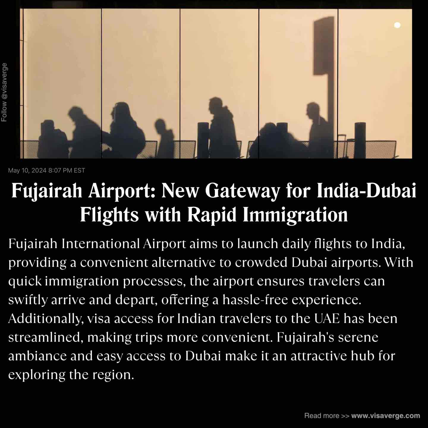Fujairah Airport: New Gateway for India-Dubai Flights with Rapid Immigration