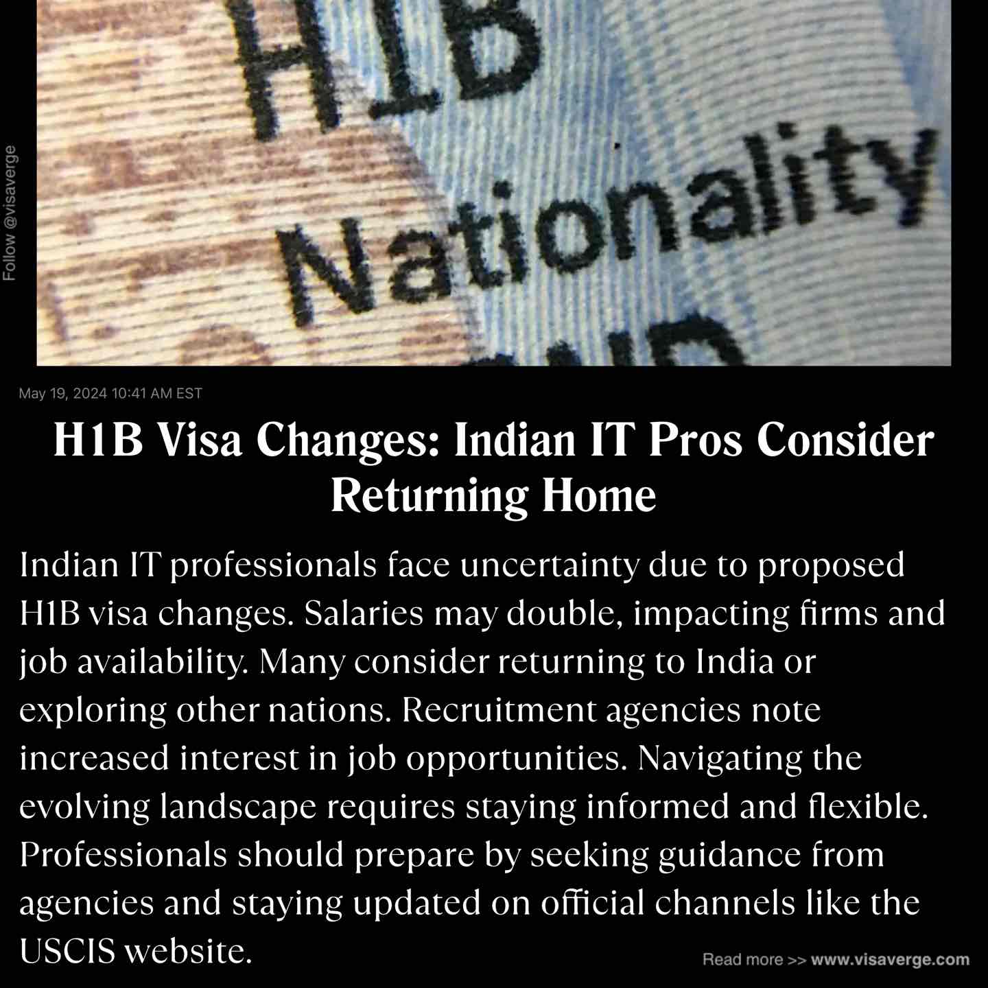 H1B Visa Changes: Indian IT Pros Consider Returning Home