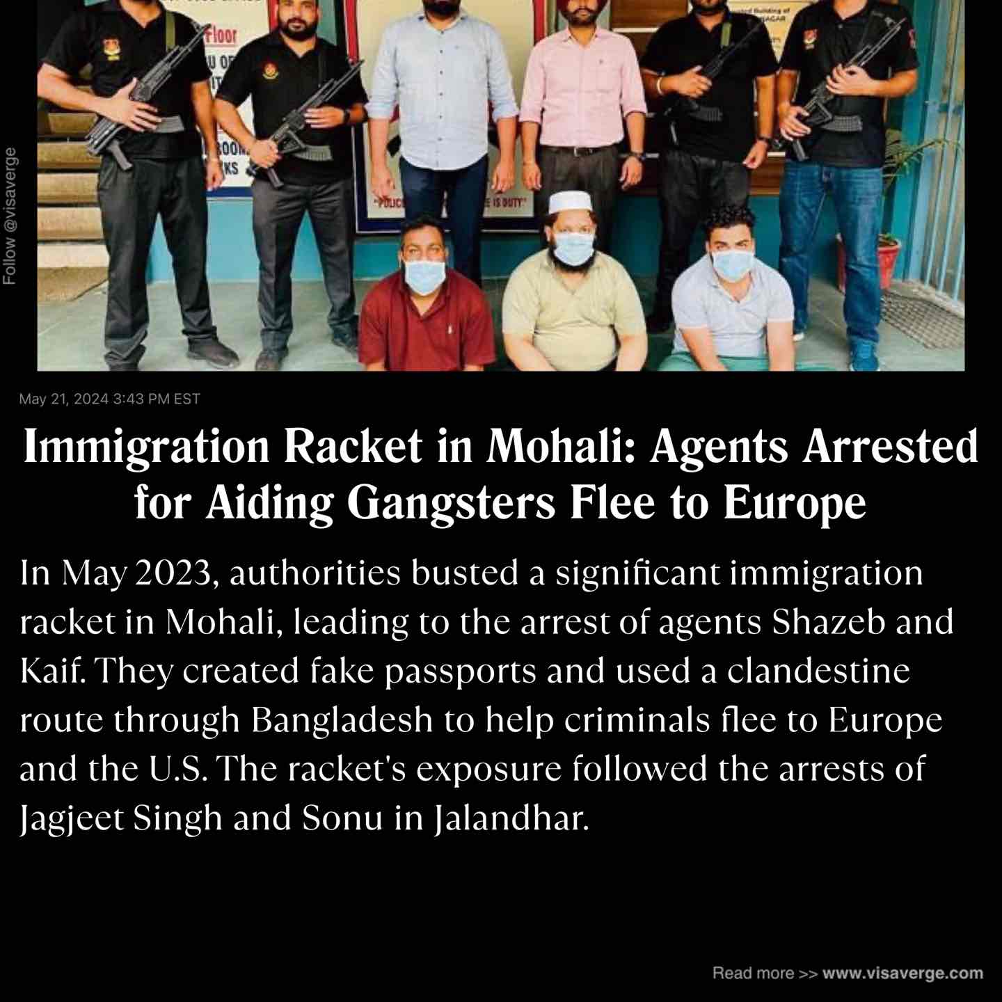 Immigration Racket in Mohali: Agents Arrested for Aiding Gangsters Flee to Europe