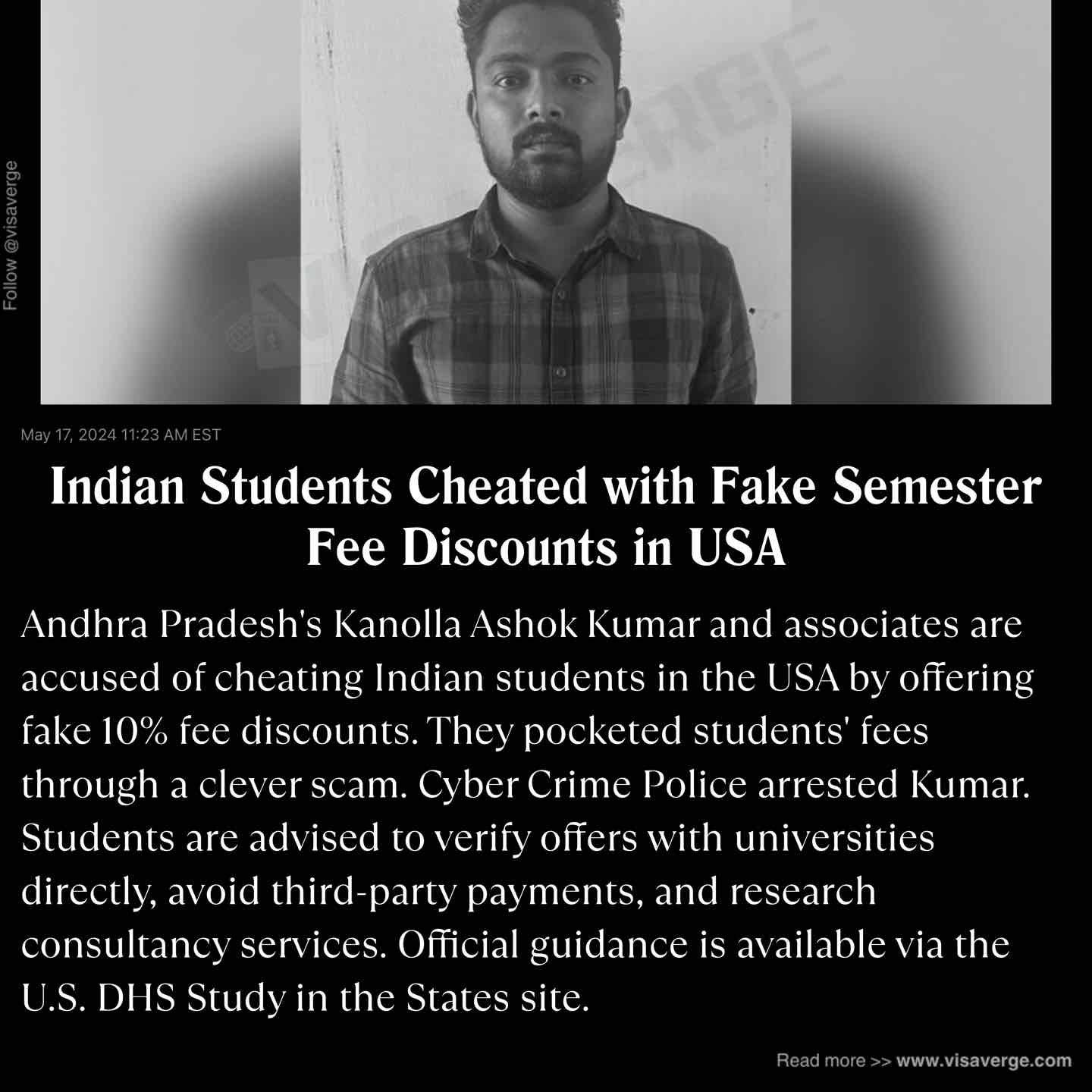 Indian Students Cheated with Fake Semester Fee Discounts in USA Indian Students Cheated with Fake Semester Fee Discounts in USA