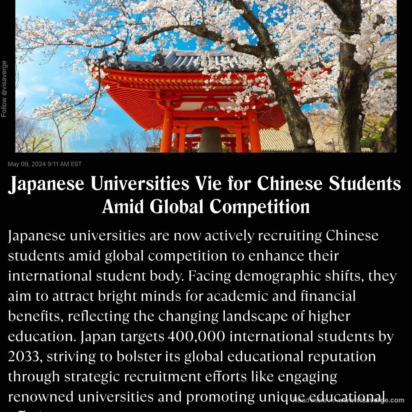 Japanese Universities Vie for Chinese Students Amid Global Competition
