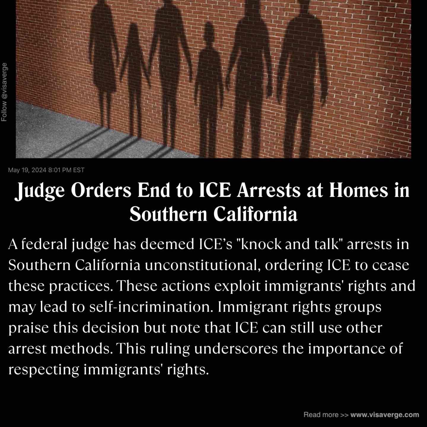 Judge Orders End to ICE Arrests at Homes in Southern California Judge Orders End to ICE Arrests at Homes in Southern California