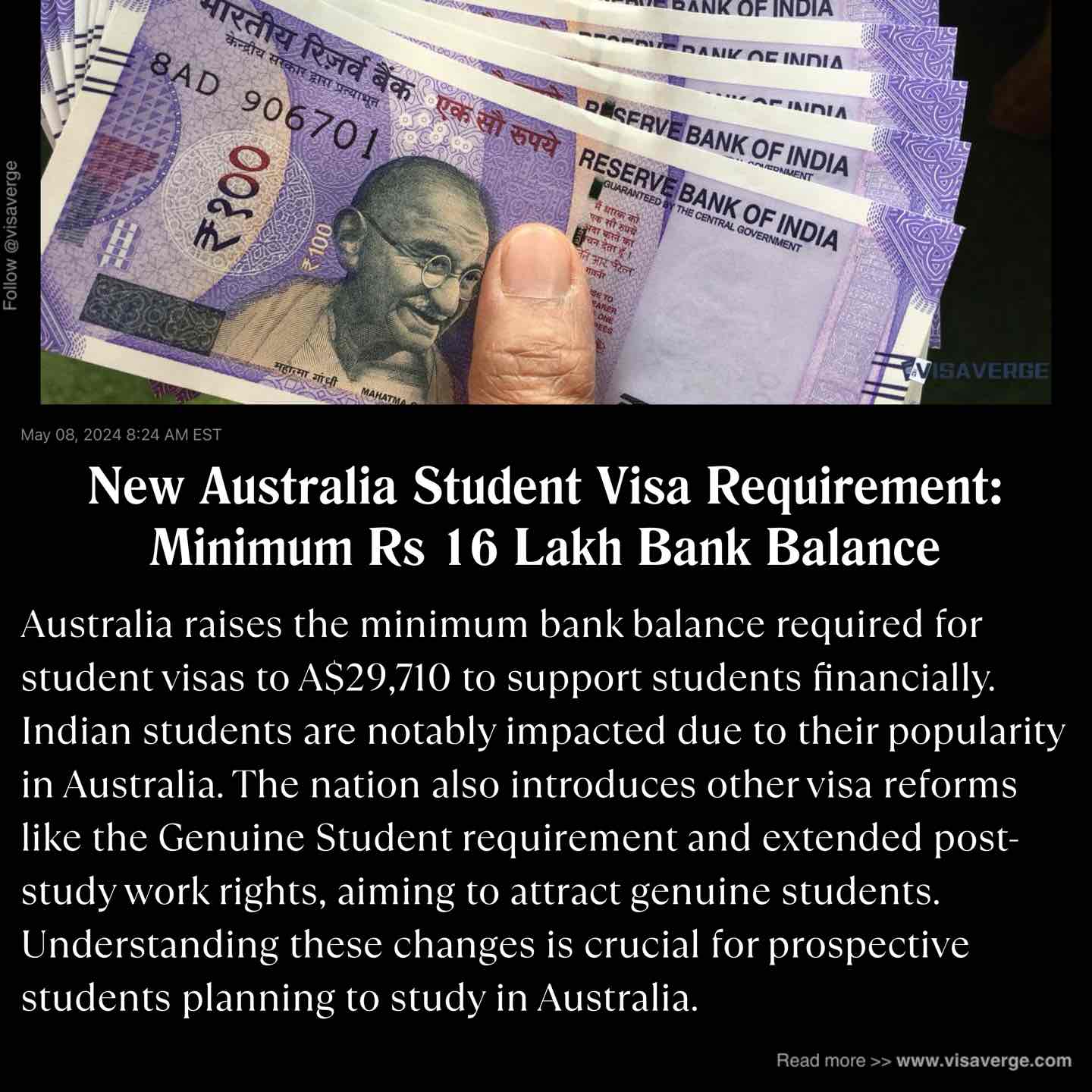 New Australia Student Visa Requirement: Minimum Rs 16 Lakh Bank Balance New Australia Student Visa Requirement: Minimum Rs 16 Lakh Bank Balance