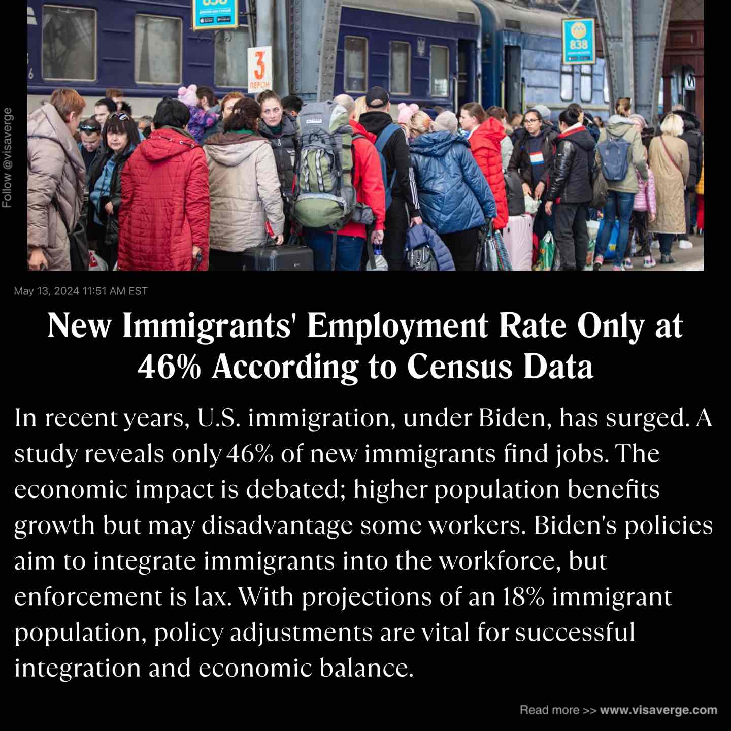 New Immigrants' Employment Rate Only at 46% According to Census Data