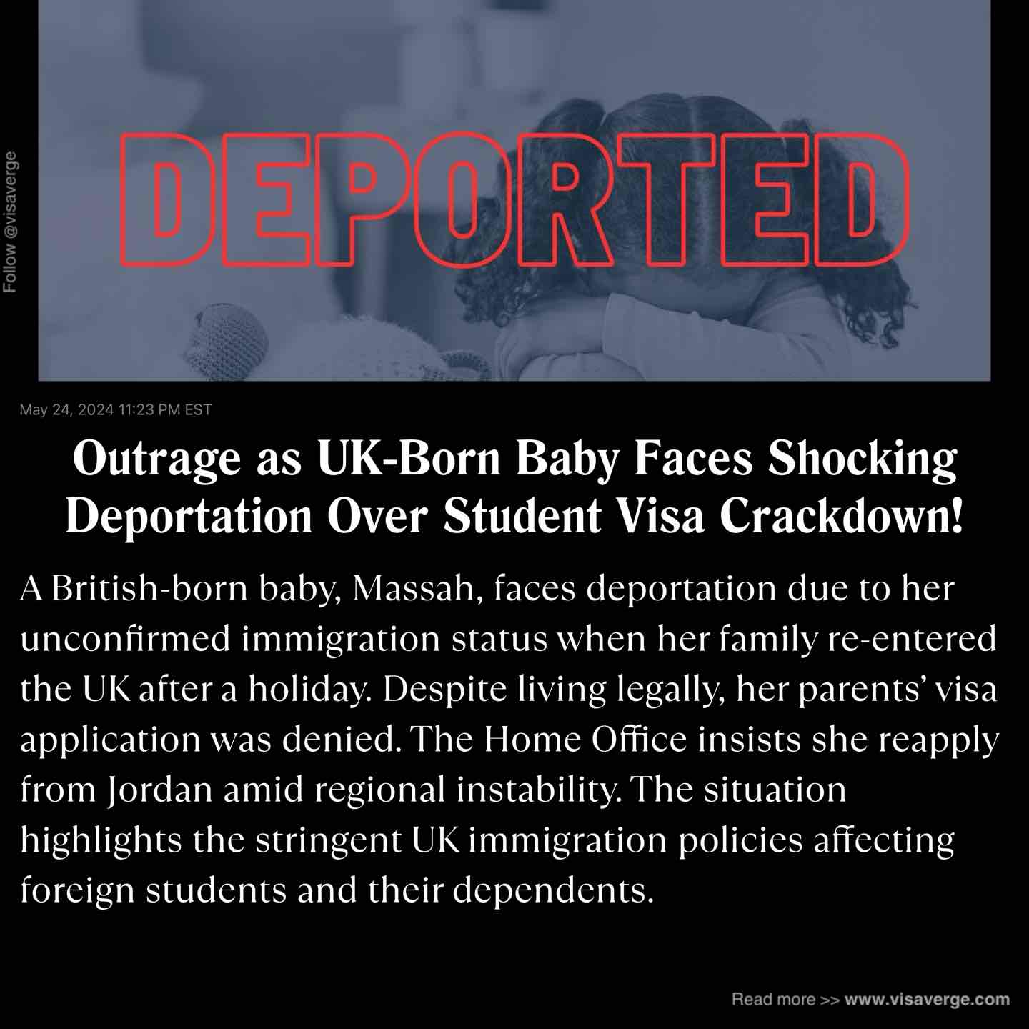 Outrage as UK-Born Baby Faces Shocking Deportation Over Student Visa Crackdown!