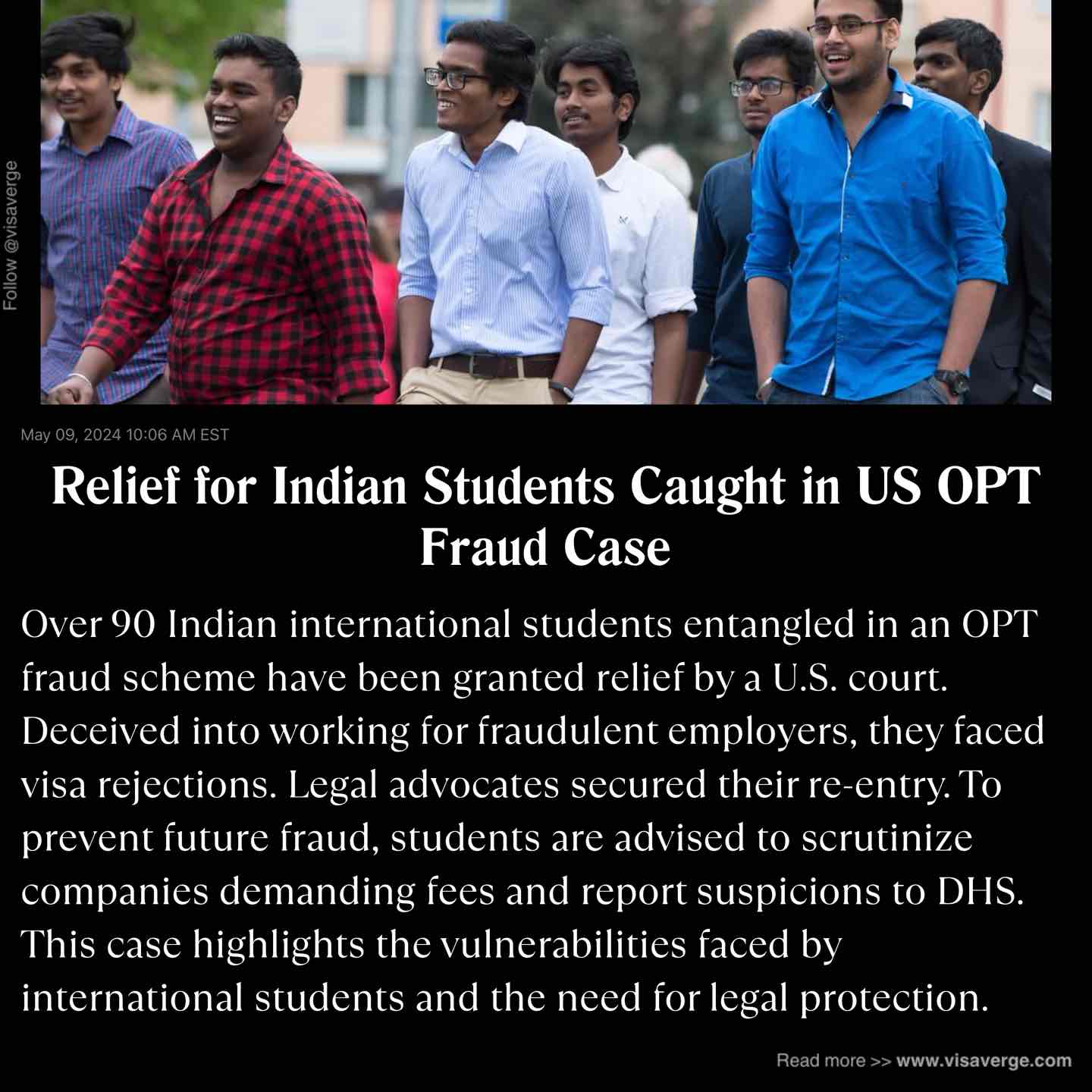 Relief for Indian Students Caught in US OPT Fraud Case
