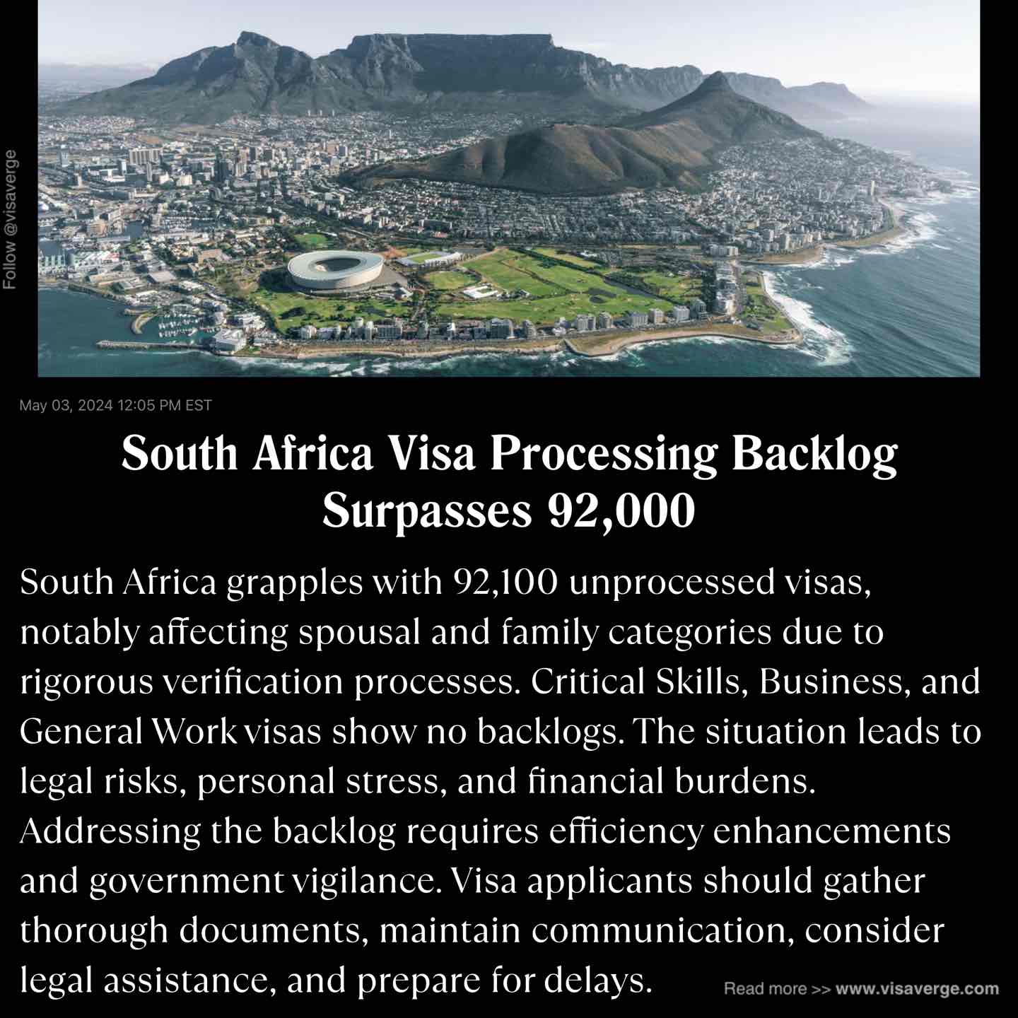 South Africa Visa Processing Backlog Surpasses 92,000