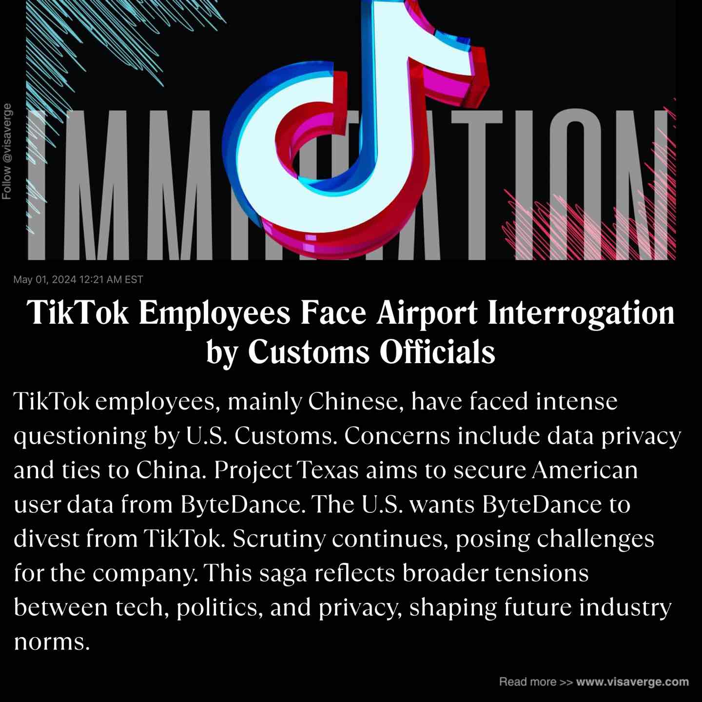 TikTok Employees Face Airport Interrogation by Customs Officials