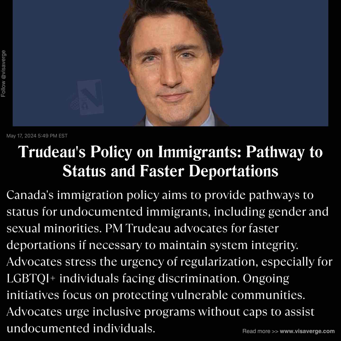 Trudeau's Policy on Immigrants: Pathway to Status and Faster Deportations Trudeau's Policy on Immigrants: Pathway to Status and Faster Deportations