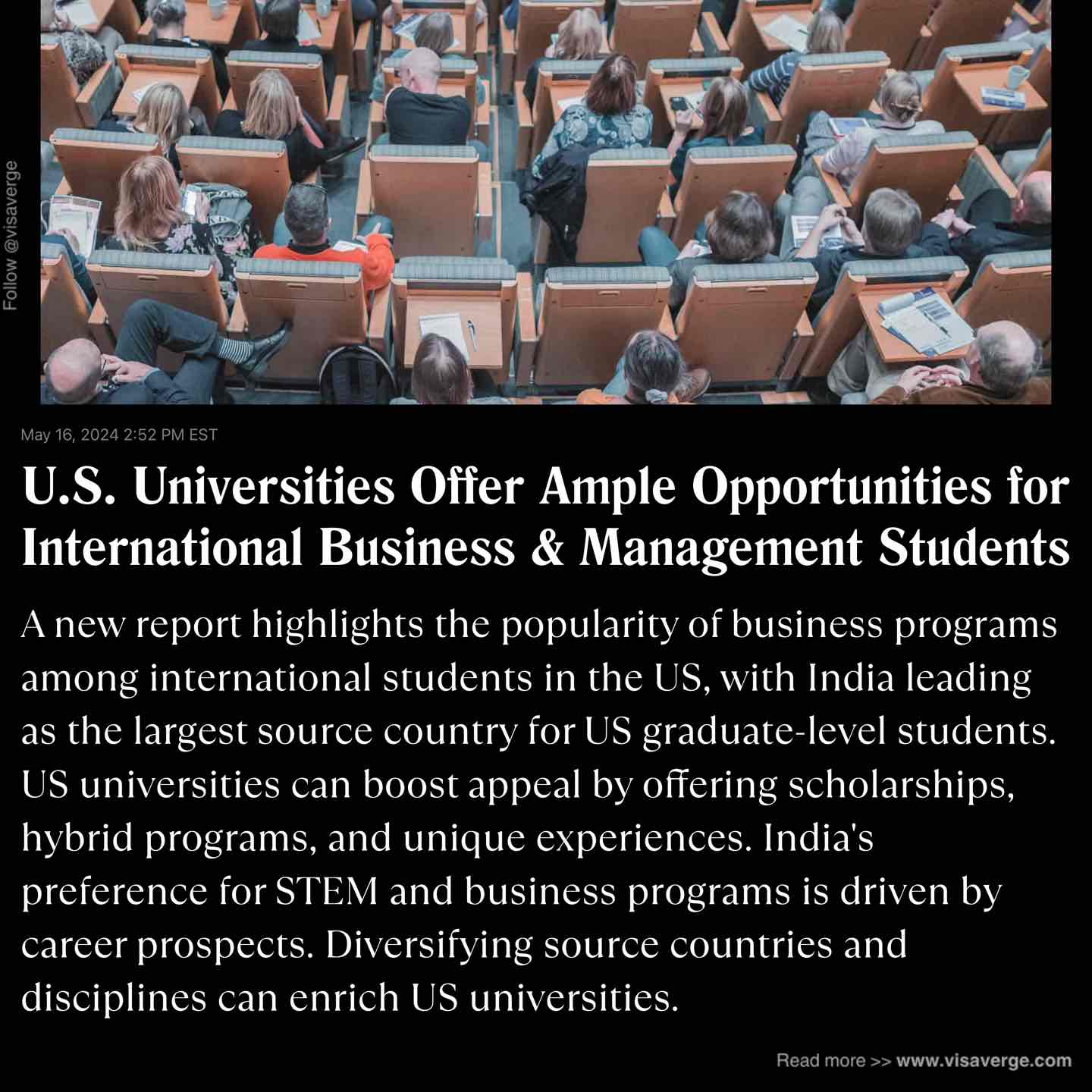 U.S. Universities Offer Ample Opportunities for International Business & Management Students
