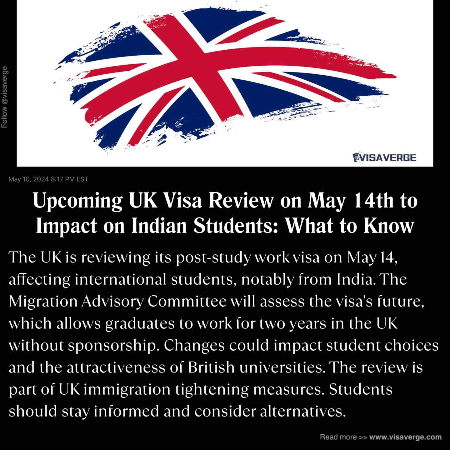 Upcoming UK Visa Review on May 14th to Impact on Indian Students: What to Know