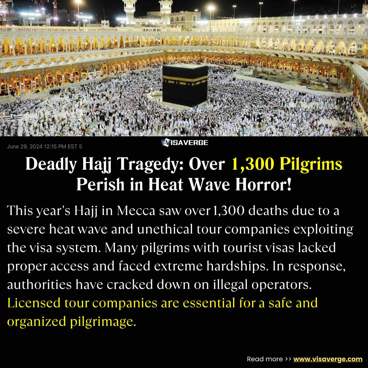 Deadly Hajj Tragedy: Over 1,300 Pilgrims Perish in Heat Wave Horror! Deadly Hajj Tragedy: Over 1,300 Pilgrims Perish in Heat Wave Horror!