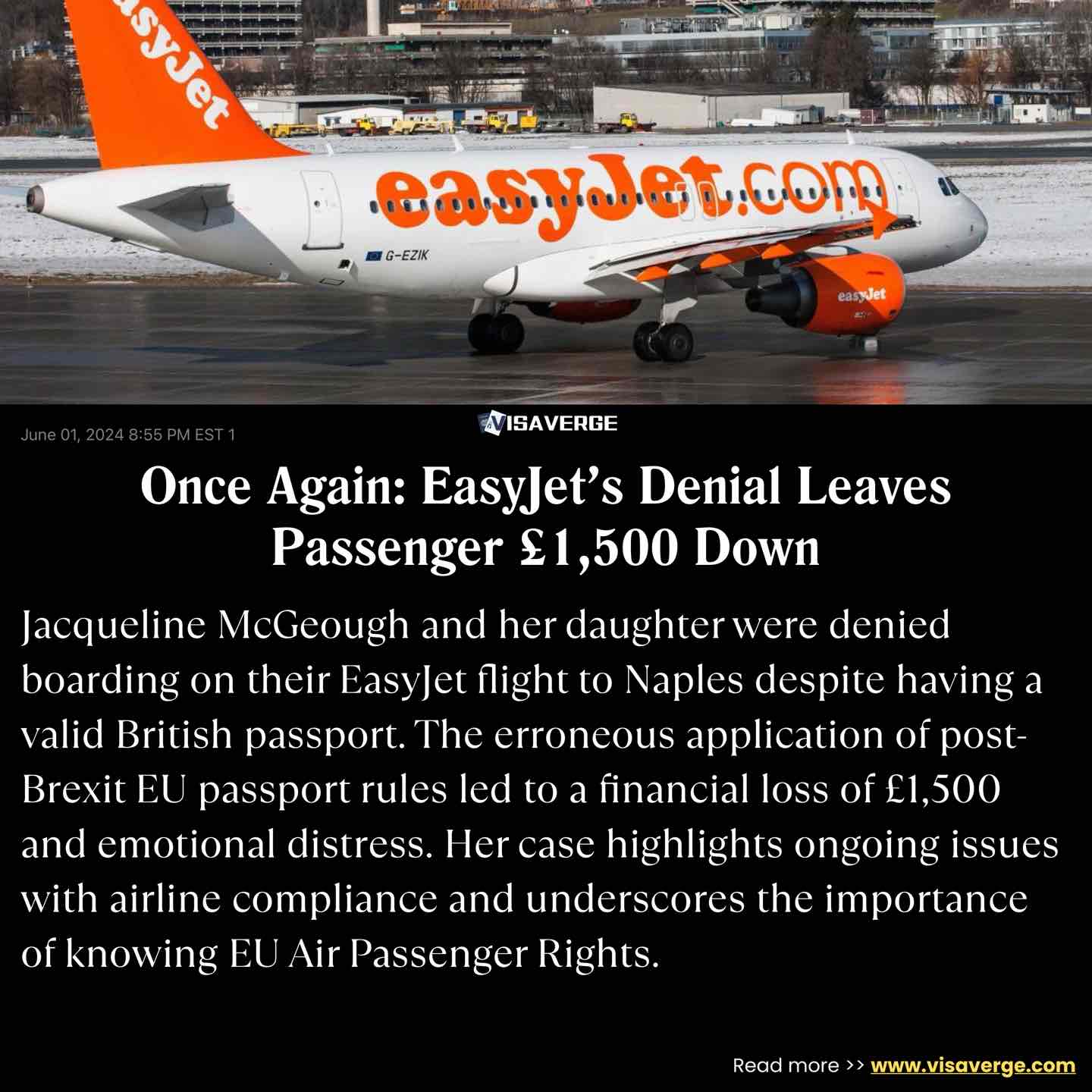Once Again: EasyJet’s Denial Leaves Passenger £1,500 Down