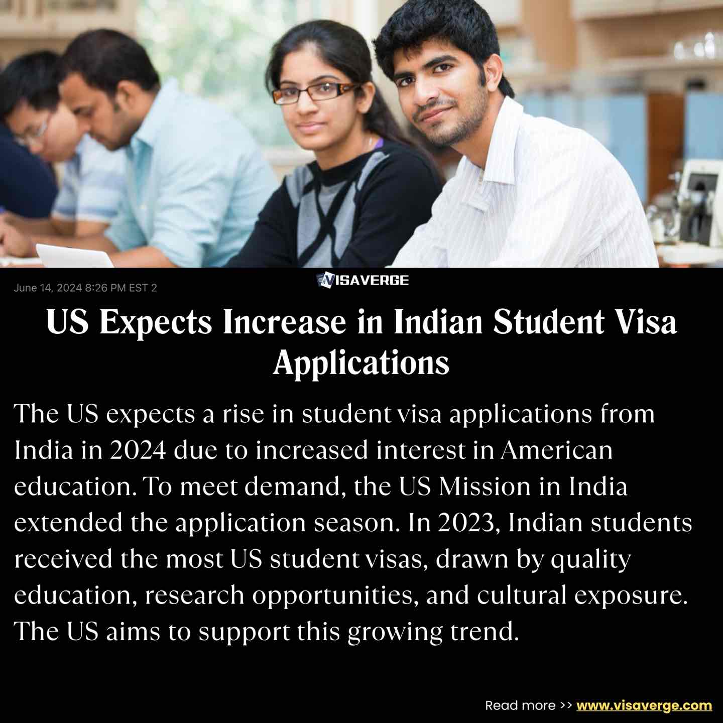 US Expects Increase in Indian Student Visa Applications