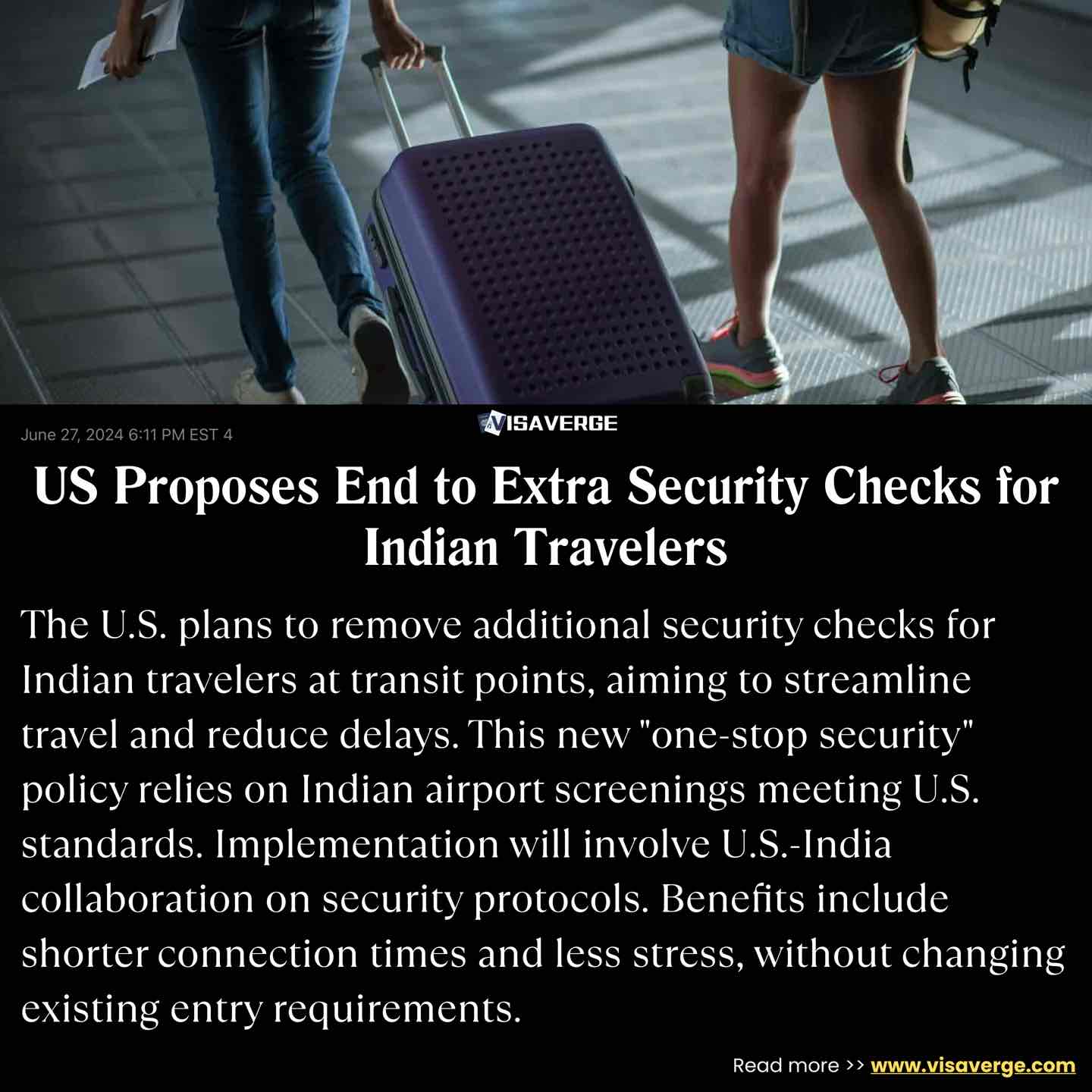 US Proposes End to Extra Security Checks for Indian Travelers US Proposes End to Extra Security Checks for Indian Travelers