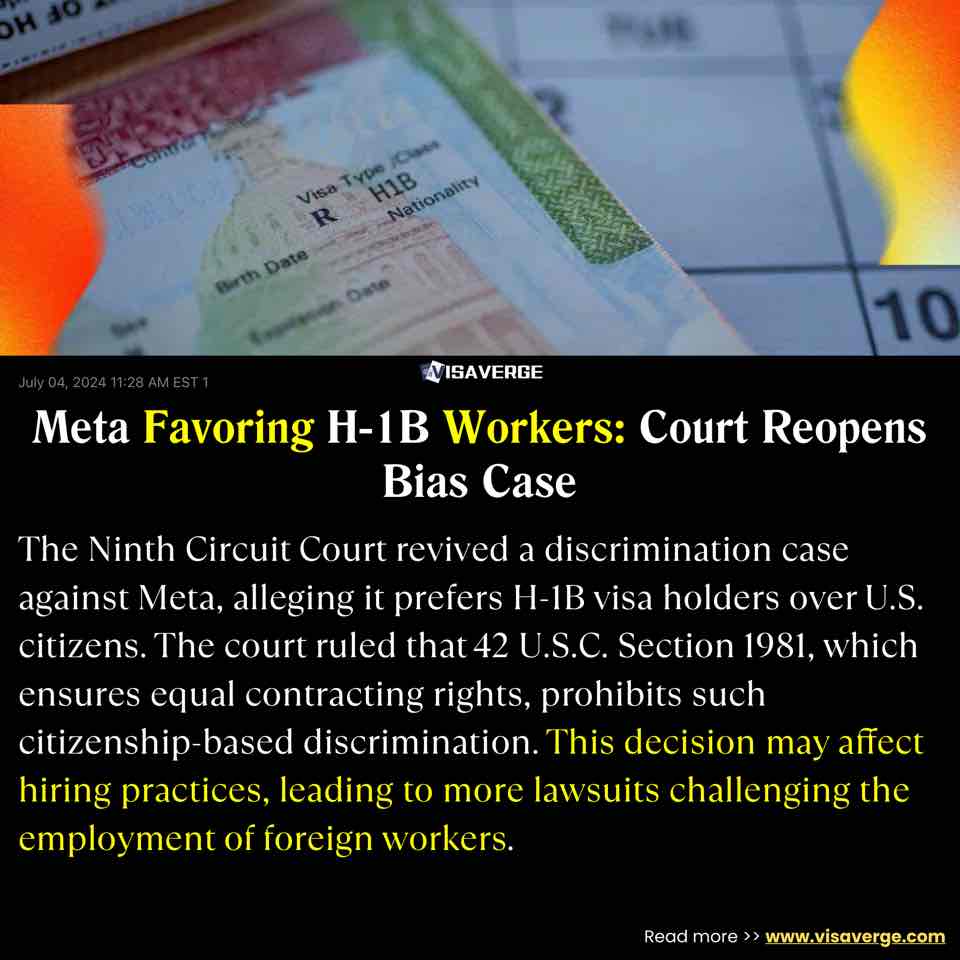 Meta Favoring H-1B Workers: Court Reopens Bias Case