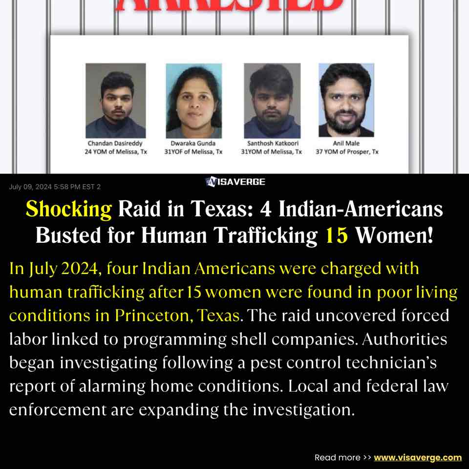 Shocking Raid in Texas: 4 Indian-Americans Busted for Human Trafficking 15 Women! Shocking Raid in Texas: 4 Indian-Americans Busted for Human Trafficking 15 Women!