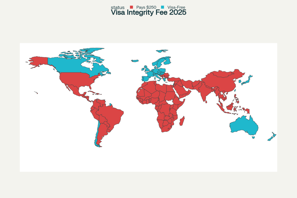 Which Countries Must Pay the $250 US Visa Integrity Fee in 2025? Which Countries Must Pay the $250 US Visa Integrity Fee in 2025?